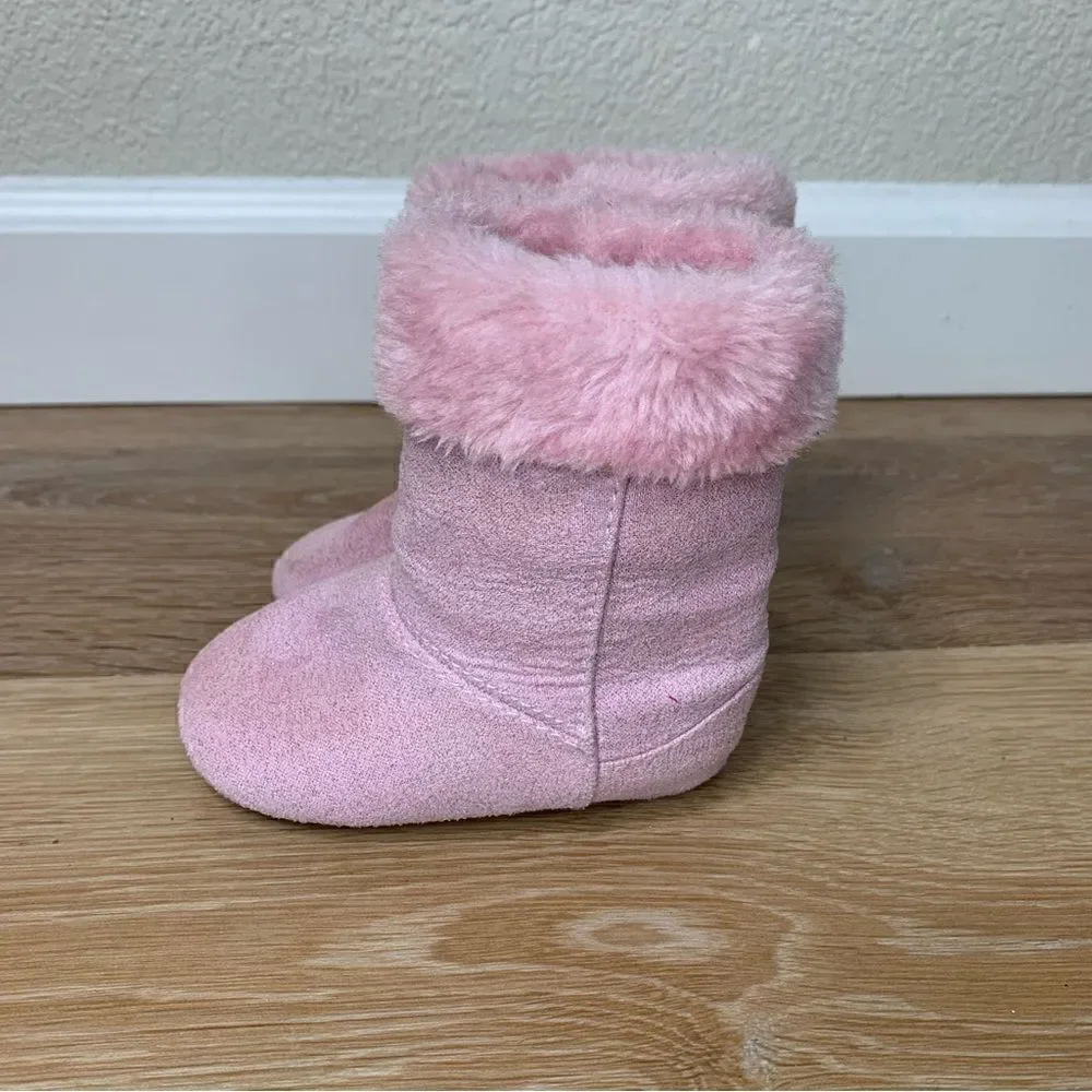 Trimfoot Baby Girl Size 3 Pink Faux Fur Boots